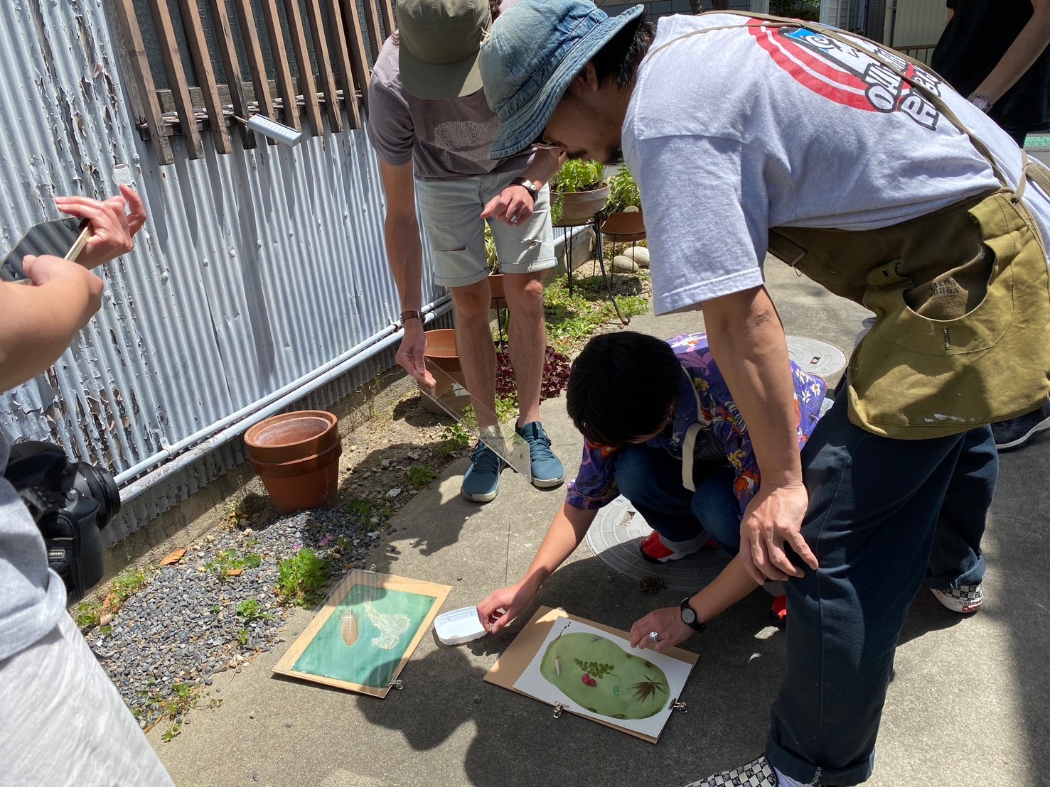 野外ワークショップ（サイアノタイプ）